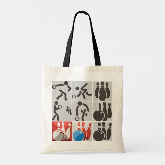 Ten Pin Bowling Icons Sport Canvas tas (Achterkant)