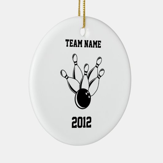 Ten Pin Bowling, teamnaam, 2012 Keramisch Ornament (Rechts)