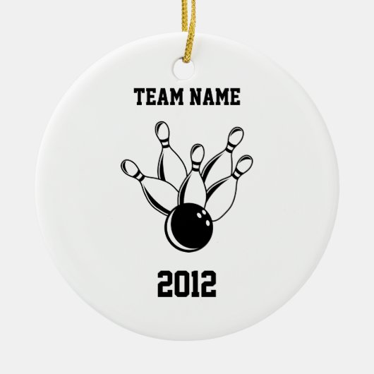 Ten Pin Bowling, teamnaam, 2012 Keramisch Ornament (Voorkant)