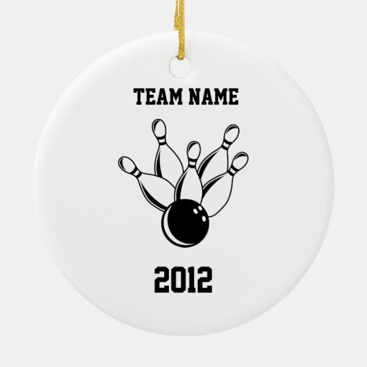 Ten Pin Bowling, teamnaam, 2012 Keramisch Ornament (Achterkant)