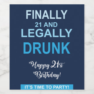 Ten slotte 21 en wettelijk Drink Wijnetiketten Wijn Etiket