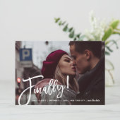 Ten slotte Borstel Schrift Modern Foto Ontwerp Save The Date (Staand voorkant)