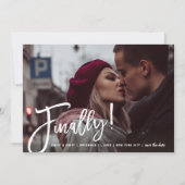 Ten slotte Borstel Schrift Moderne Foto Ontwerp Save The Date (Voorkant)