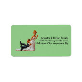 Ten slotte bruiloft Couple Funny Adresetiketten Etiket (Voorkant)