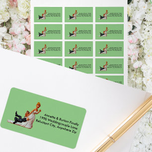 Ten slotte bruiloft Couple Funny Adresetiketten Etiket
