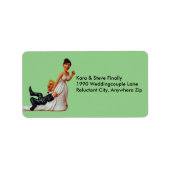 Ten slotte bruiloft Couple Funny Brown & Blond Lab Etiket (Voorkant)