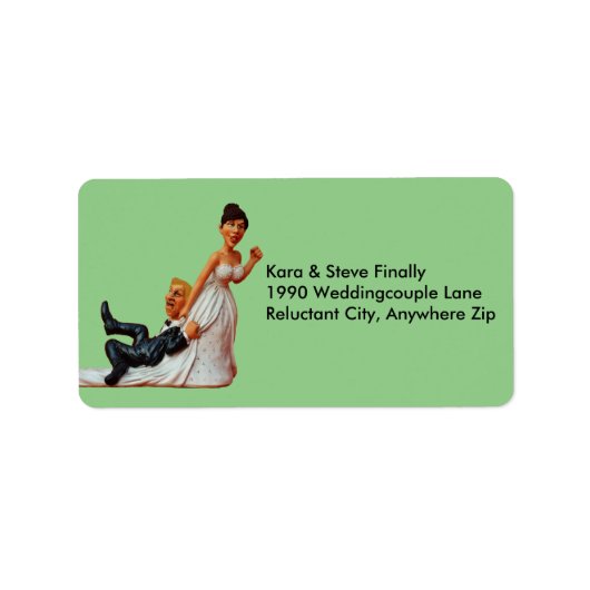 Ten slotte bruiloft Couple Funny Brown & Blond Lab Etiket (Voorkant)