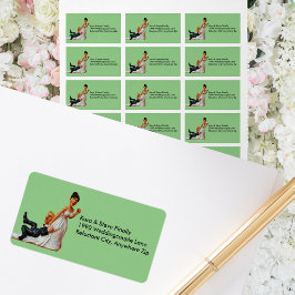 Ten slotte bruiloft Couple Funny Brown & Blond Lab Etiket