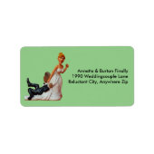 Ten slotte bruiloft Couple Funny Interracial Coupl Etiket (Voorkant)