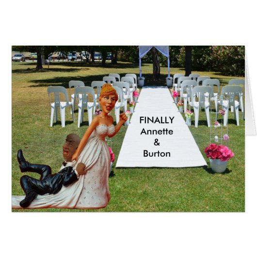 Ten slotte bruiloft Funny Interracial Couple 2 Kaa (Voorkant Horizontaal)