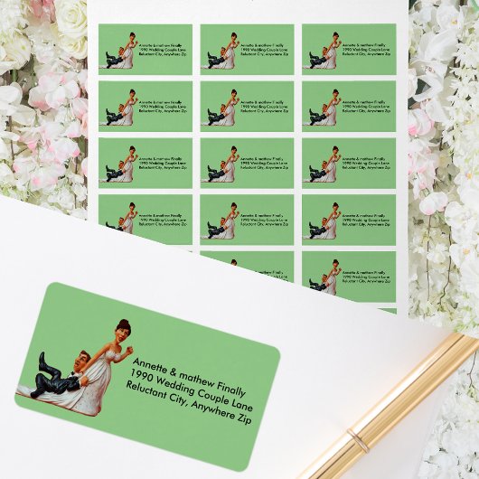 Ten slotte een bruiloft met een paardenbruine haar etiket