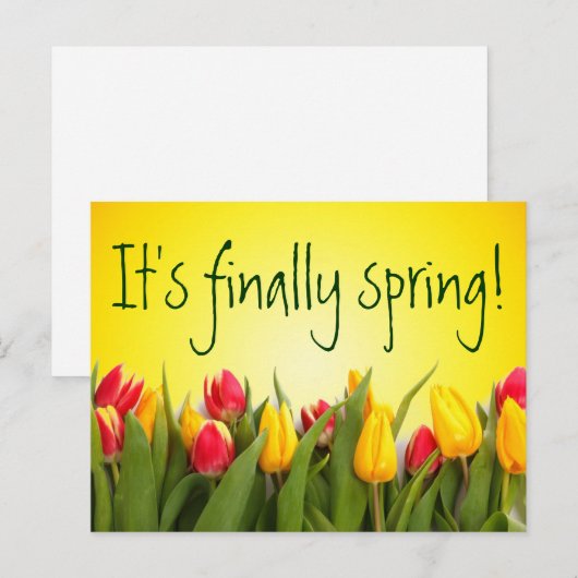 Ten slotte lentekleurige lentetelegels geel briefkaart (Voorkant / Achterkant)