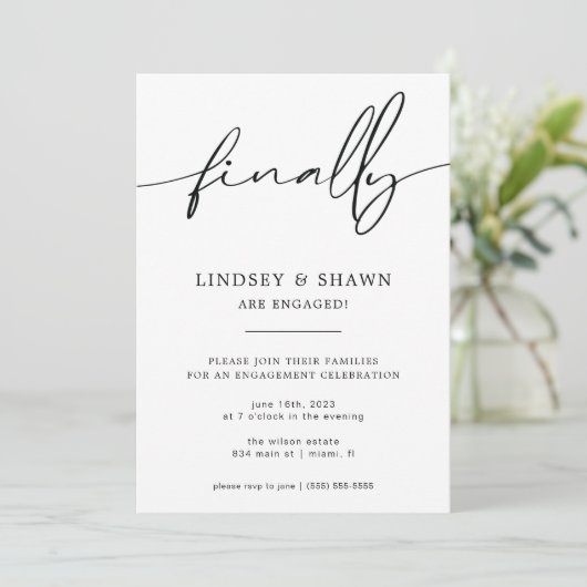 Ten slotte Medeaankondiging Verloving en uitnodigi Kaart (Staand voorkant)