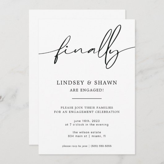 Ten slotte Medeaankondiging Verloving en uitnodigi Kaart (Voorkant / Achterkant)