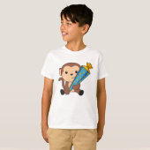 Ten slotte Schoolkind Monkey School Bag T-shirt (Voorkant volledig)