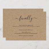 Ten slotte uitnodiging van de Engagement Party (Voorkant / Achterkant)