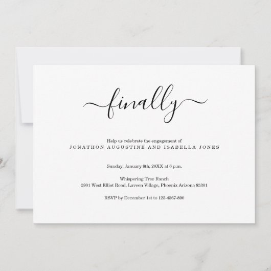 Ten slotte uitnodiging van de Engagement Party (Voorkant)