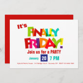 Ten slotte uitnodigingen van de vrijdagpartij (Voorkant / Achterkant)