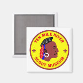 Ten Tien Mile River Scout Museum Square Magnet (Voorkant / Achterkant)
