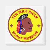 Ten Tien Mile River Scout Museum Square Magnet (Voorkant)