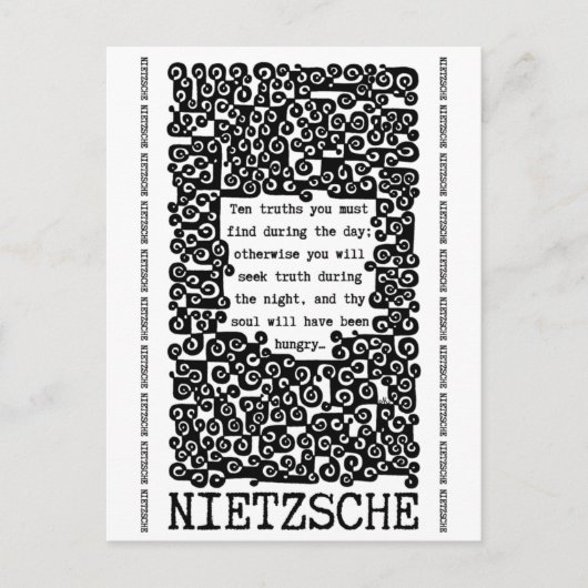 TEN TRUTHS citaat Nietzsche Briefkaart (Voorkant)