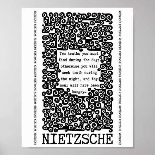 TEN TRUTHS citaat Nietzsche Poster (Voorkant)