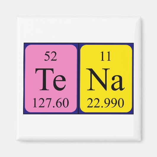 Tena periodieke table name magnet (Voorkant)