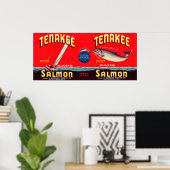 Tenakee Merk Salmon Label- Seattle, WA Poster (Thuiskantoor)
