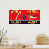 Tenakee Merk Salmon Label- Seattle, WA Poster (Keuken)