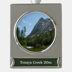 Tenaya Creek in Yosemite National Park Verzilverd Banner Ornament