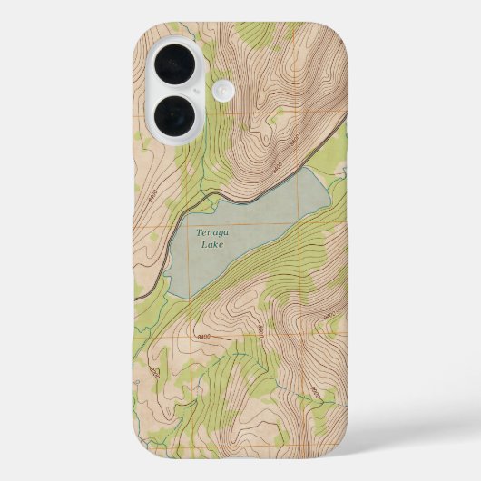 Tenaya Lake, Yosemite Topografische kaart Case-Mate iPhone Case (Achterkant)