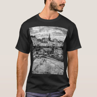 Tenby North Beach zwart-wit T-shirt