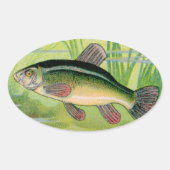  Tench Fish Print Ovale Sticker (Voorkant)