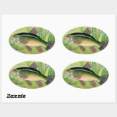Tench Fish Print Ovale Sticker (Vel)