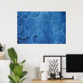Tend op nul blauw poster (Thuiskantoor)
