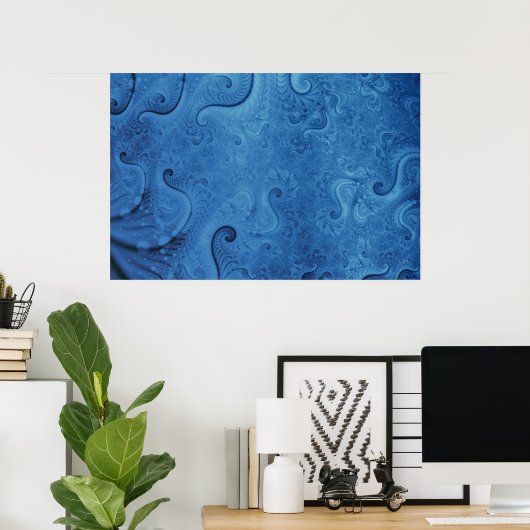 Tend op nul blauw poster (Thuiskantoor)