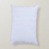 Tender Baby Blue Bleek Sky Blue and White Stripe Accent Kussen (Achterkant (Verticaal))