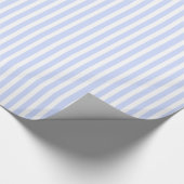 Tender Baby Blue Bleek Sky Blue and White Stripe Cadeaupapier (Hoek)
