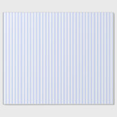 Tender Baby Blue Bleek Sky Blue and White Stripe Cadeaupapier (Vlak)