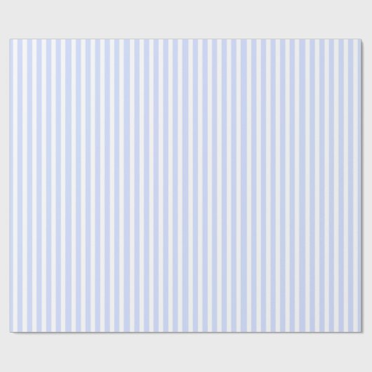 Tender Baby Blue Bleek Sky Blue and White Stripe Cadeaupapier (Vlak)