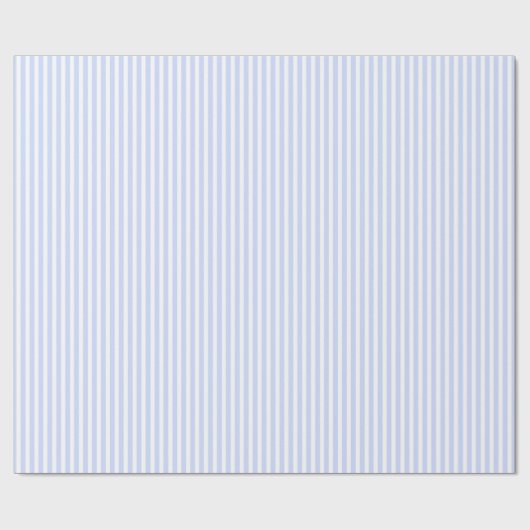 Tender Baby Blue Bleek Sky Blue and White Stripe Cadeaupapier (Vlak)