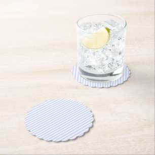Tender Baby Blue Bleek Sky Blue and White Stripe Kartonnen Onderzetters