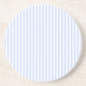 Tender Baby Blue Bleek Sky Blue and White Stripe Zandsteen Onderzetter (Voorkant)