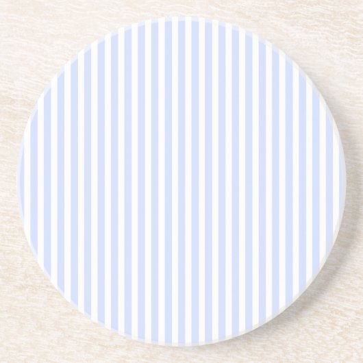 Tender Baby Blue Bleek Sky Blue and White Stripe Zandsteen Onderzetter (Voorkant)