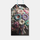 Tender boeket op een zwarte achtergrond, door Nata Cadeaulabel (Achterkant)