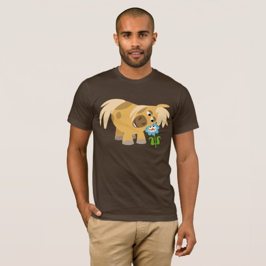 Tender Cartoon Pony en Flower T-shirt (Voorkant volledig)
