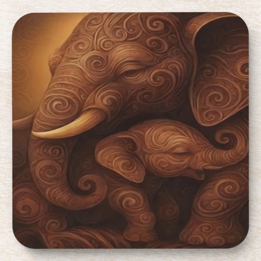 Tender Elephants Beverage Coaster Bier Onderzetter (Voorkant)
