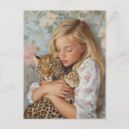 Tender Embrace met luipaard Briefkaart