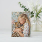 Tender Embrace met luipaard Briefkaart (Staand voorkant)
