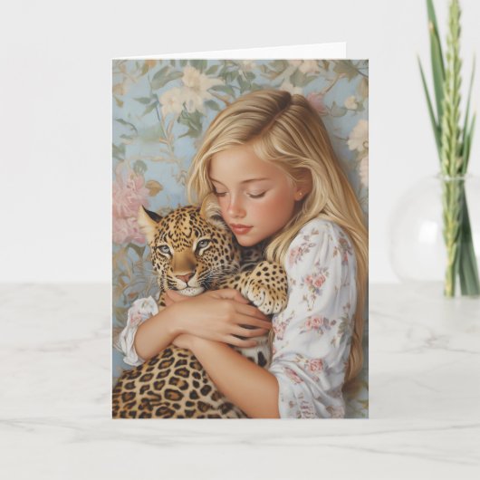 Tender Embrace met luipaard Kaart (Voorkant)